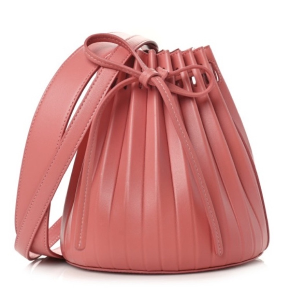 Mansur Gavriel Mini Pleated Bucket Bag in Blush